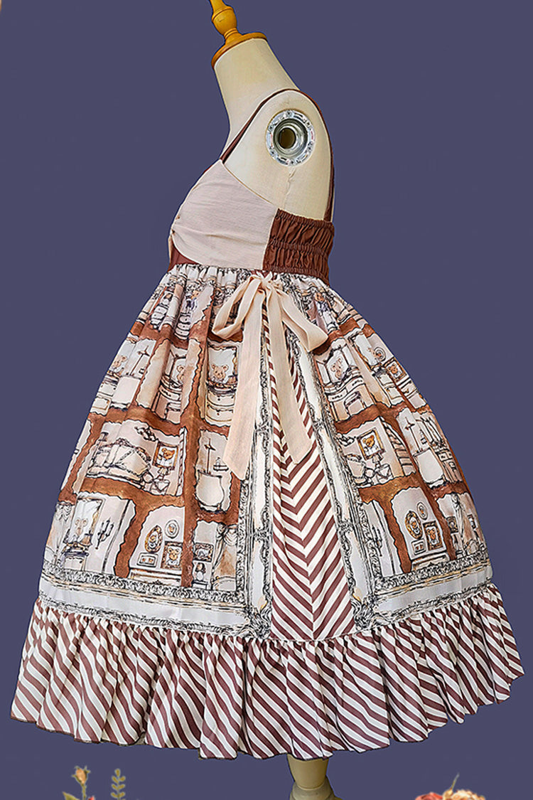 Sweet Lolita Dress with Bowknot and Print