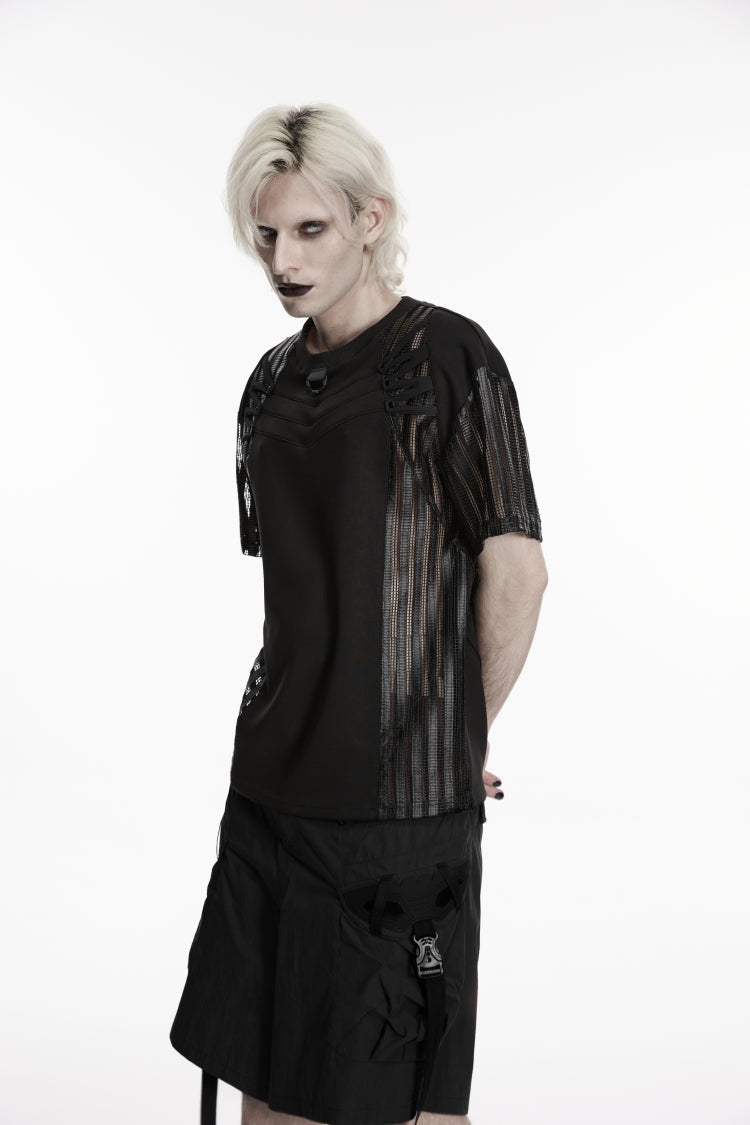 Zippered Punk Strappy Shorts with Pockets