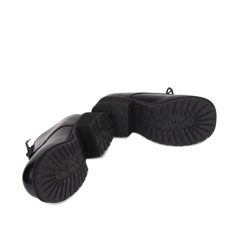 Punk Platform Boots with Round Toe and Military Style
