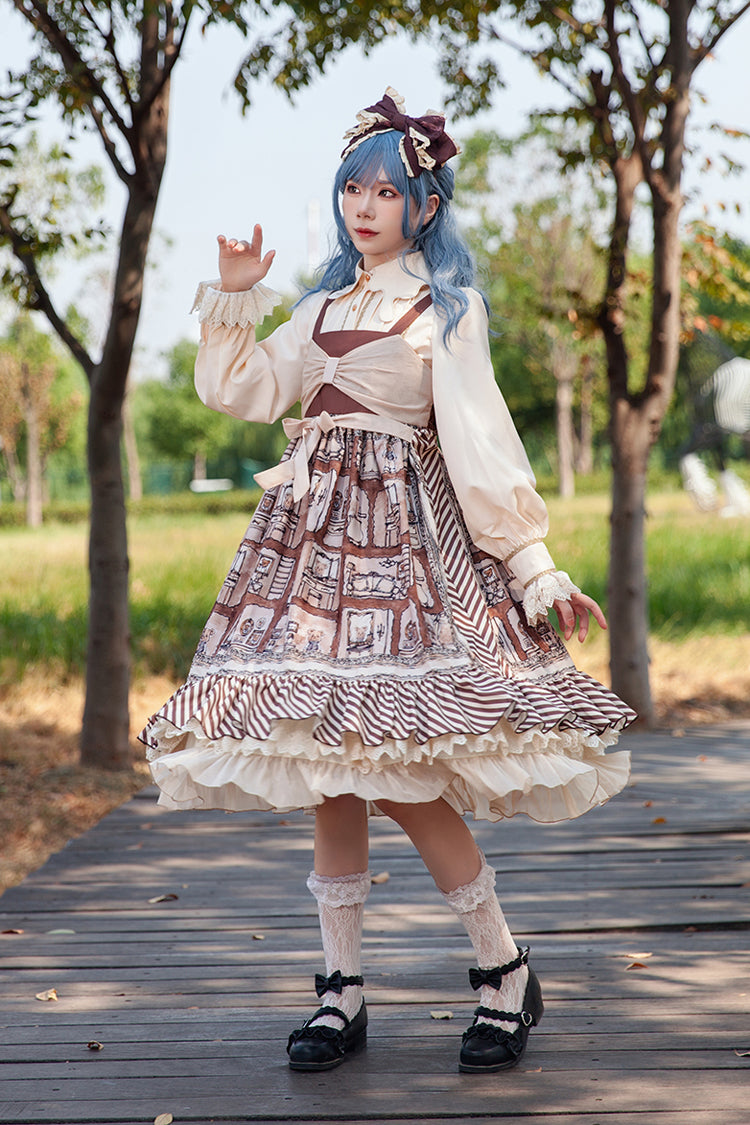 Sweet Lolita Dress with Bowknot and Print