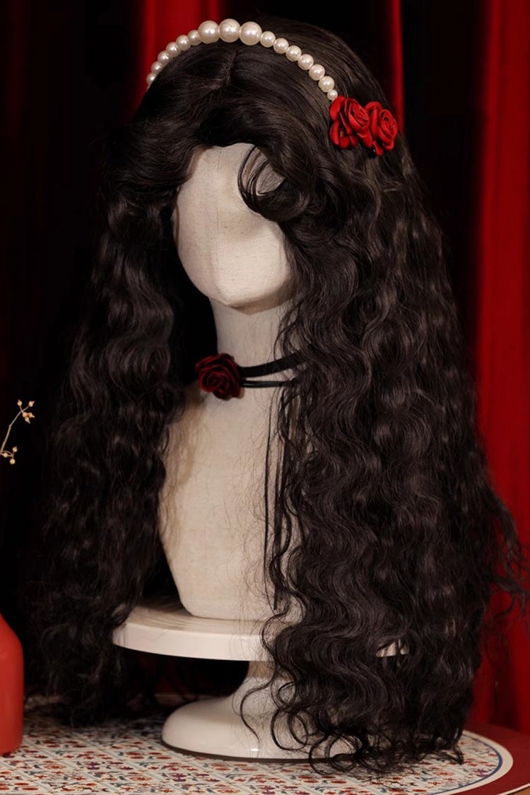 Vintage Lolita Curl Wig - Fluffy Wool - Matte Black - Gypsy Rose Style