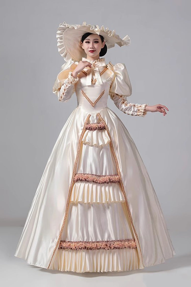 Victorian Princess Dress with Ruffle Cardigan - Medieval Court Style - Triple Hue