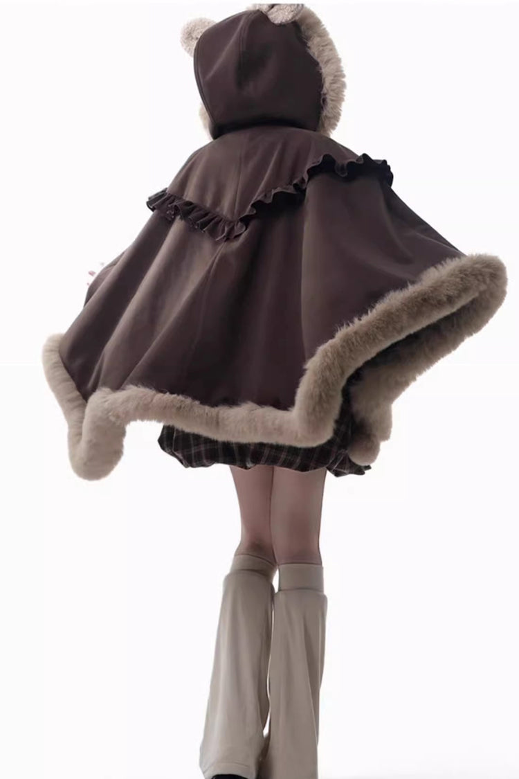 Chocolate Printed Ruffle Bow Strap Dress - Fluffy Little Bear