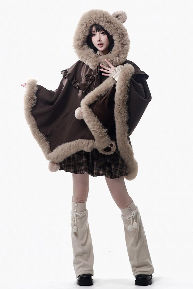 Chocolate Plaid Ruffle Bow Strap Dress - Fluffy Little Bear