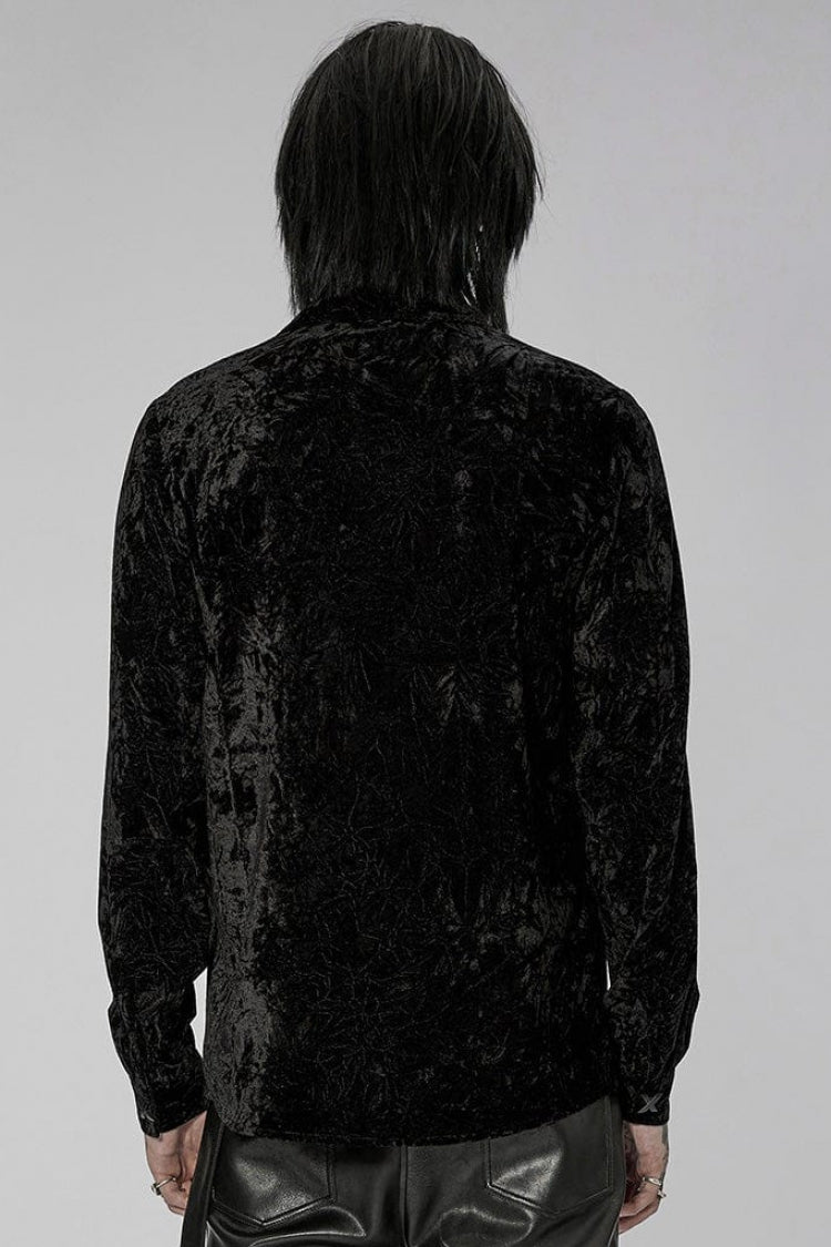 Steampunk Men's Blouse with Stand Collar and Detachable Chain - Two Variants
