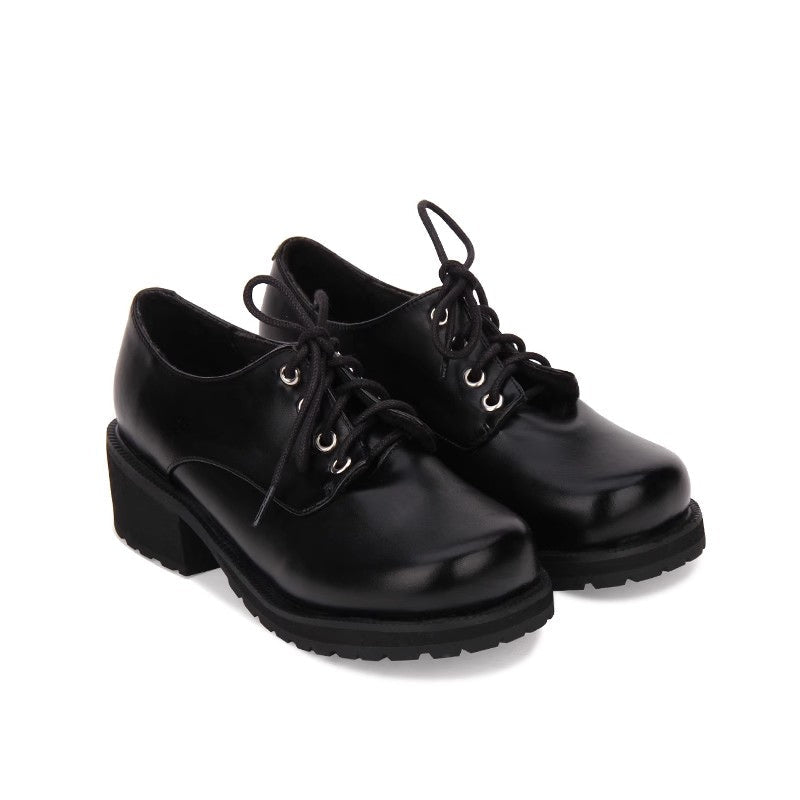 Punk Platform Boots with Round Toe and Military Style