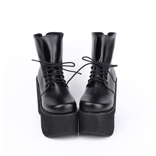 Black High-Heel Platform Lolita Boots