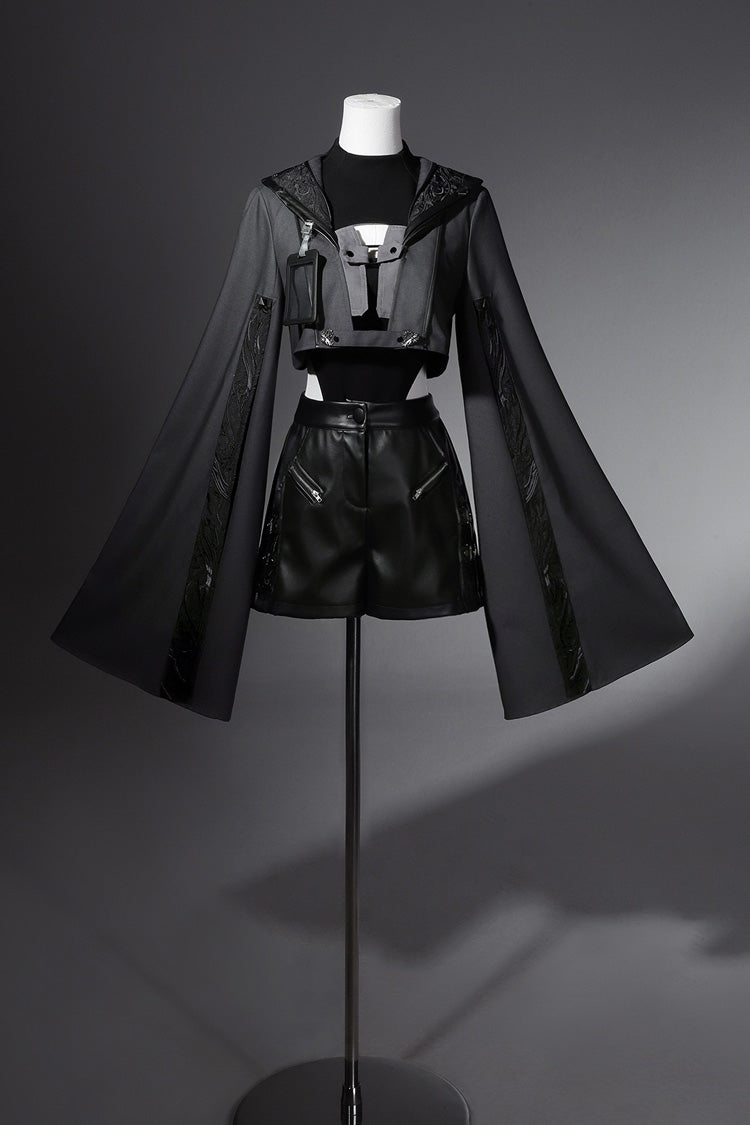 Gothic Prince Ouji Shorts Set with Lace Details - Black Sheep Research Society