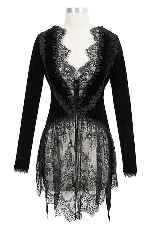 Knitted Mini Jacket Dress for Women in Black