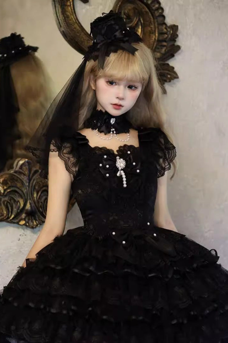 Sleeveless Multi-Layered Ruffle Hanayome JSK Dress - Ballad of Feathers