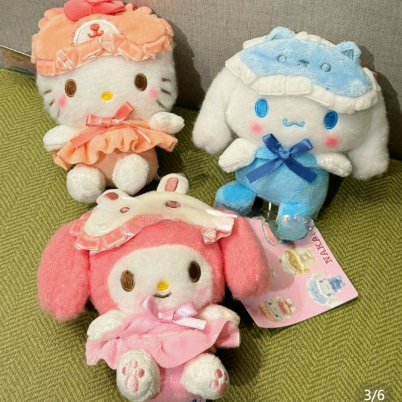 Pendentif en peluche avec masque pour les yeux en pyjama Kawaii KI586