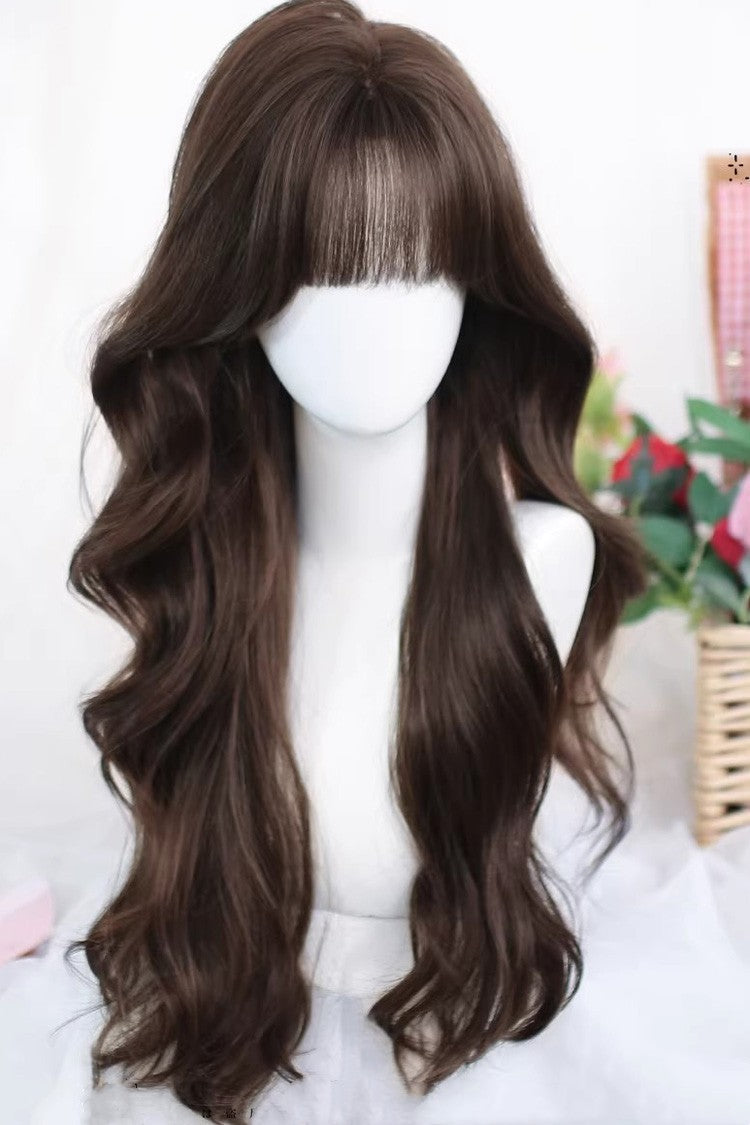 Effortless Chic Sweet Lolita Wig with Ash Brown Big Wavy Curls, No-Prep
