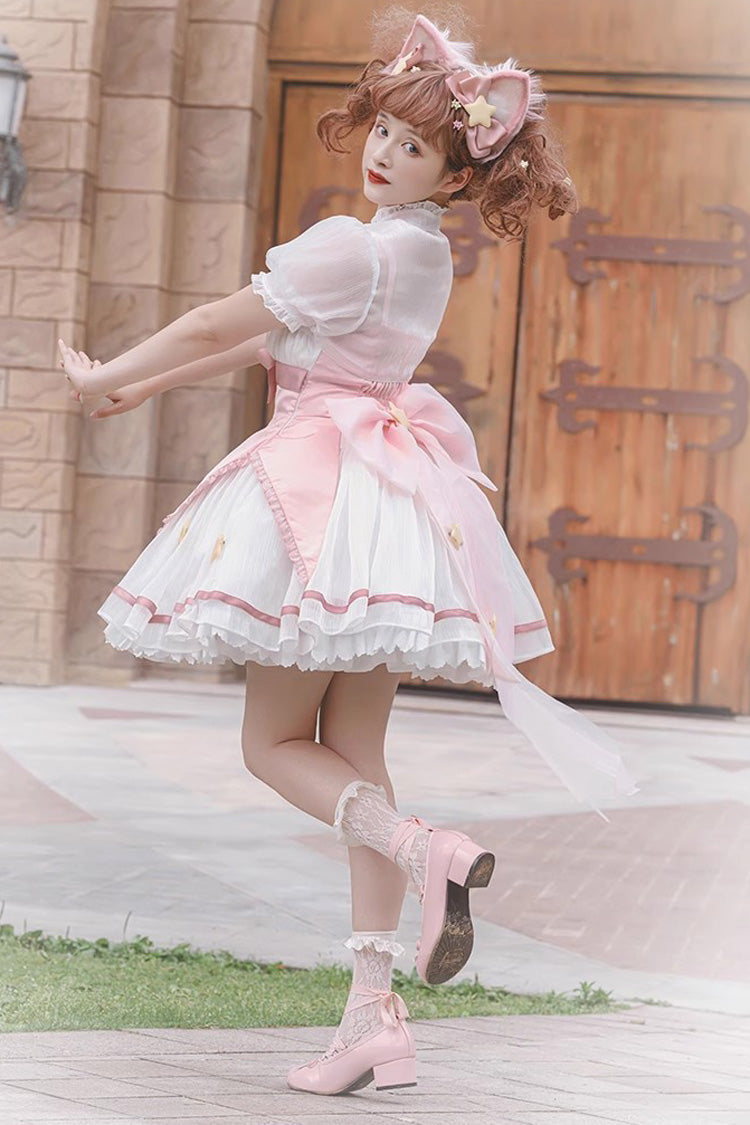 Sweet Lolita JSK Dress with Magic Star and Bowknot - Dual Color Options