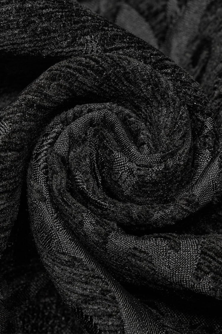 Gothic Men's Vest with Jacquard Print and Metal Ring Accents - Two Hues