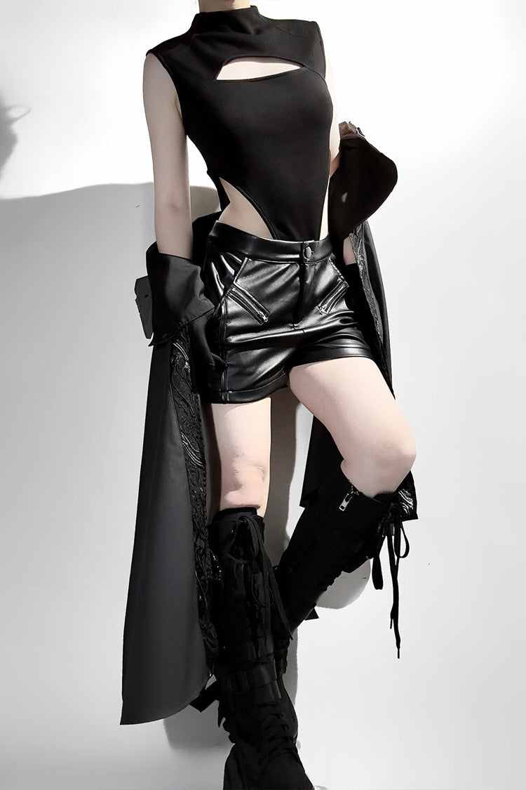 Gothic Prince Ouji Shorts Set with Lace Details - Black Sheep Research Society