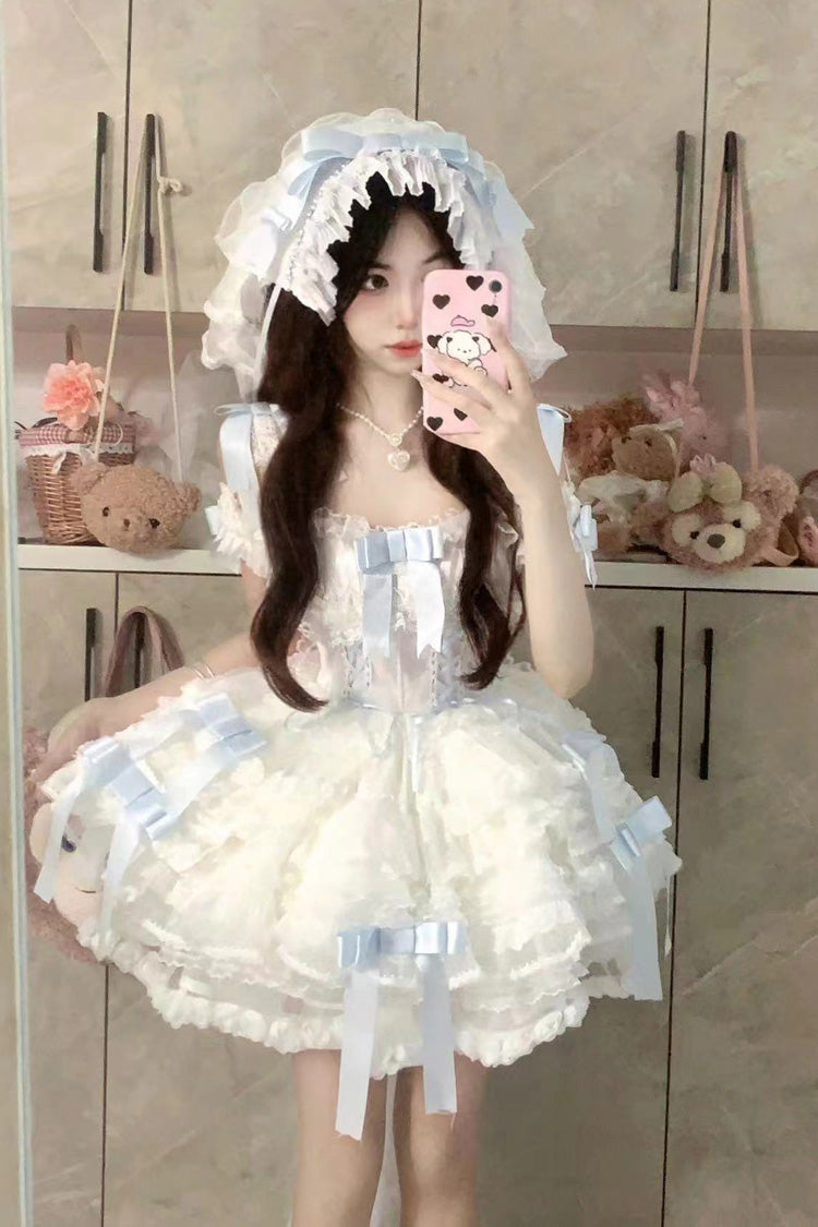 Serenade Multi-Tier Ruffle Bride Bow Lace Princess JSK - 3 Colorways