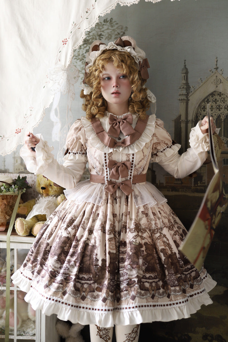 Daily Sweet Lolita Dress with Round Collar and Short Sleeves
