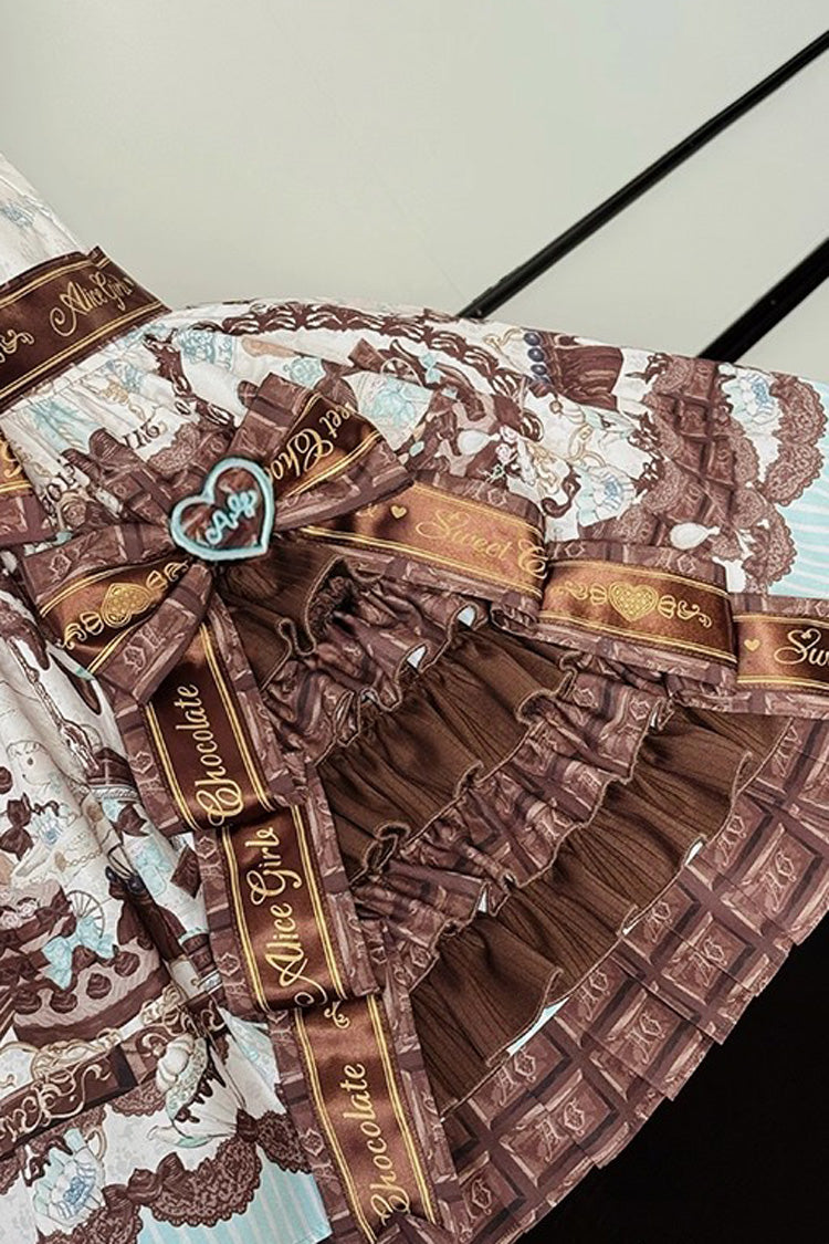 Asymmetric Sweet Lolita Strap Dress with Ruffle Side Cardigan