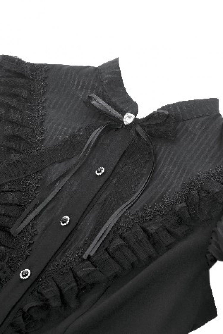 Lolita Dress with Bow Trim and Lace-Up Front