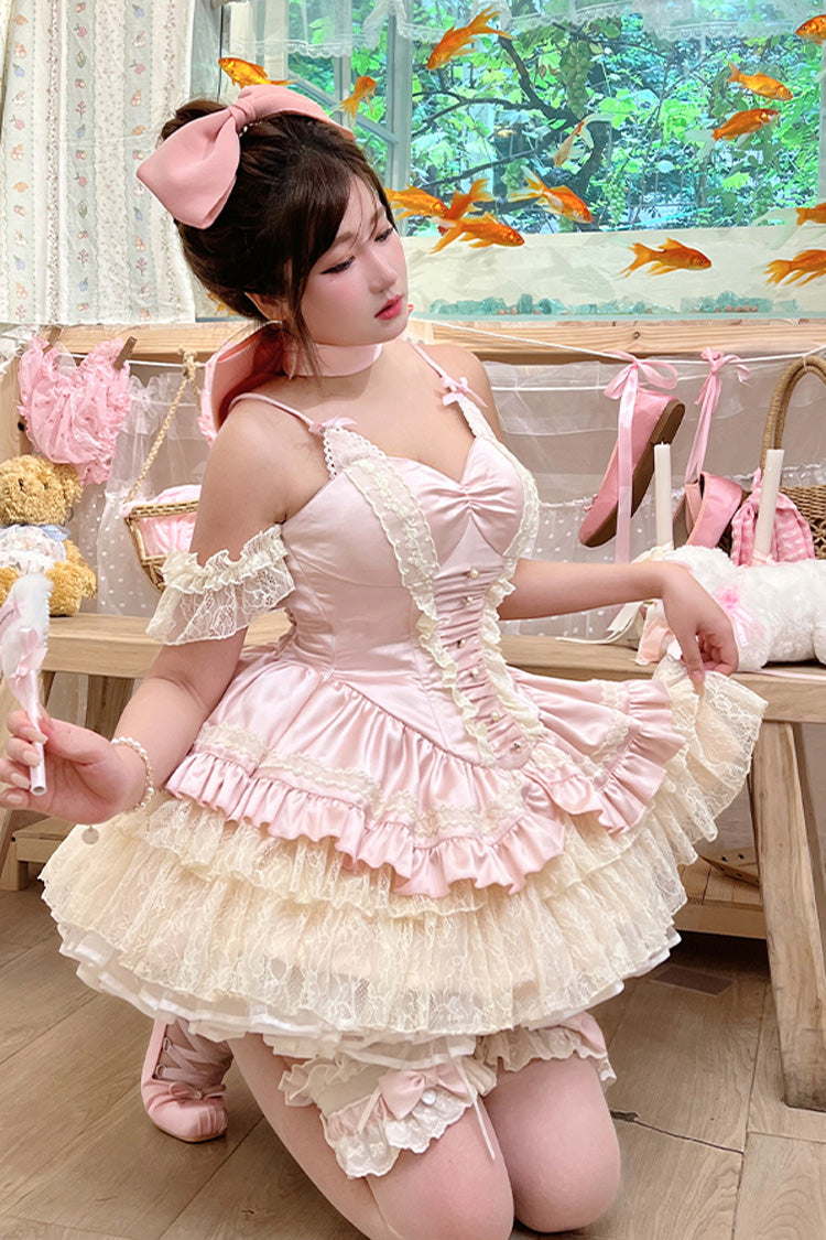 Ballet Cat Multi-Layered Ruffle Lace Dress, Sweet Princess Lolita Gown