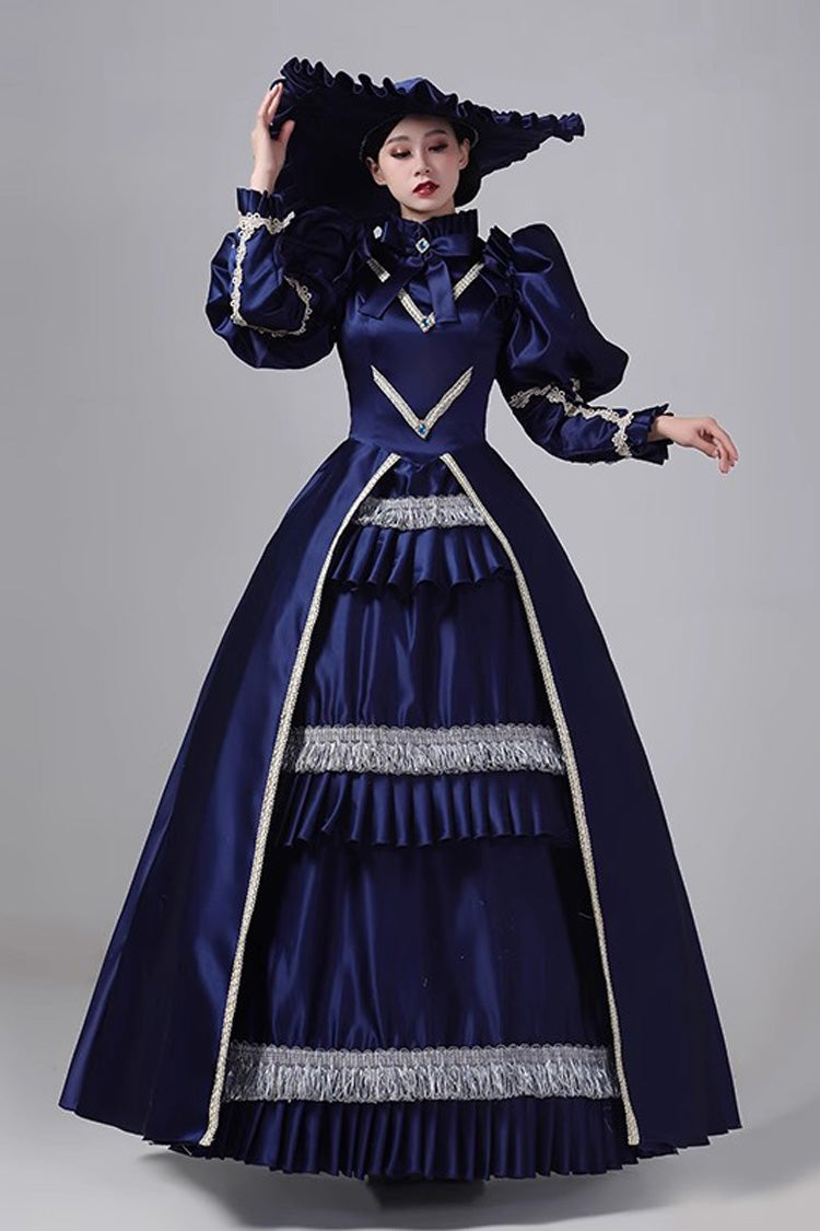 Victorian Princess Dress with Ruffle Cardigan - Medieval Court Style - Triple Hue