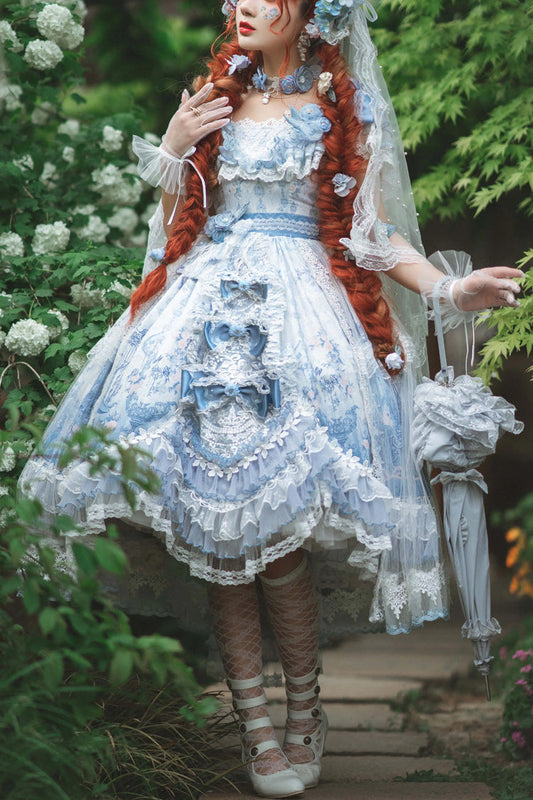 Azure Secret Realm Key Gorgeous Wedding Princess Sweet Lolita Set