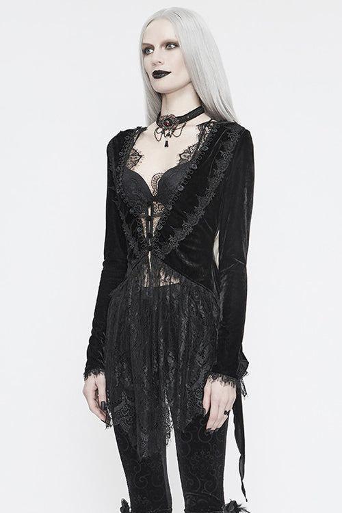 Knitted Mini Jacket Dress for Women in Black