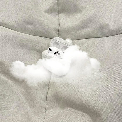 Étui pour Airpods en peluche avec motif lapin blanc et corde - Lovesickdoe