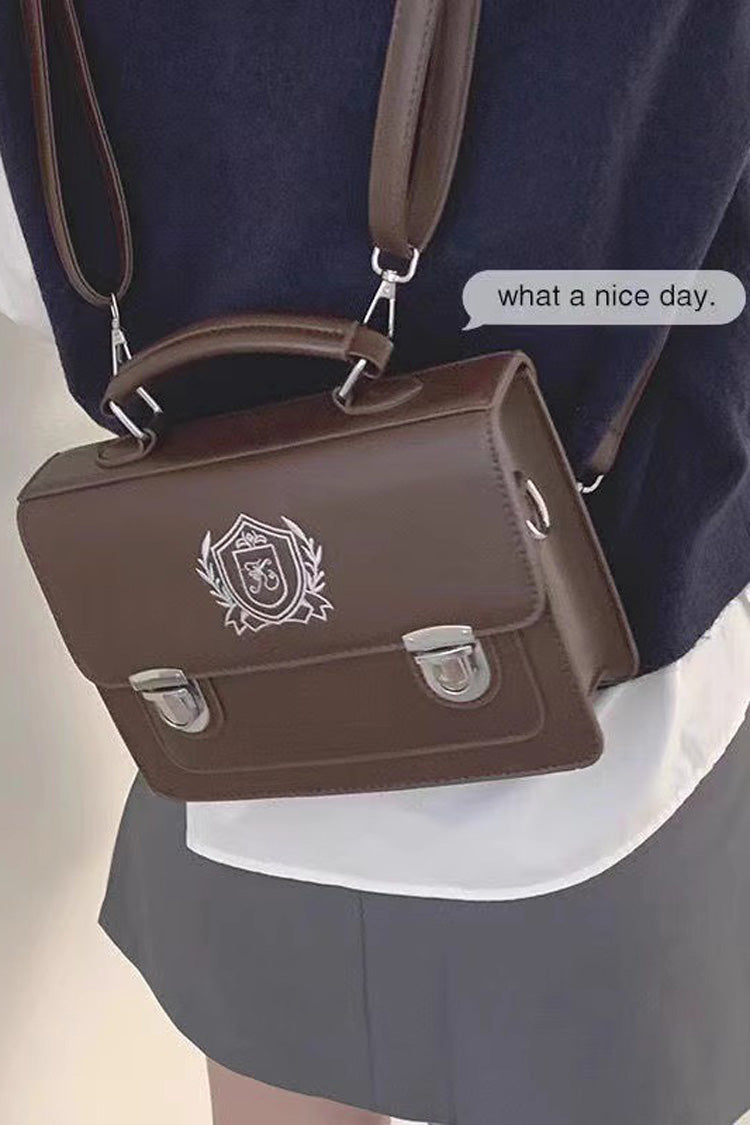 Japanese School Style Lolita Handbag with Sweet Print - Dual Color Options