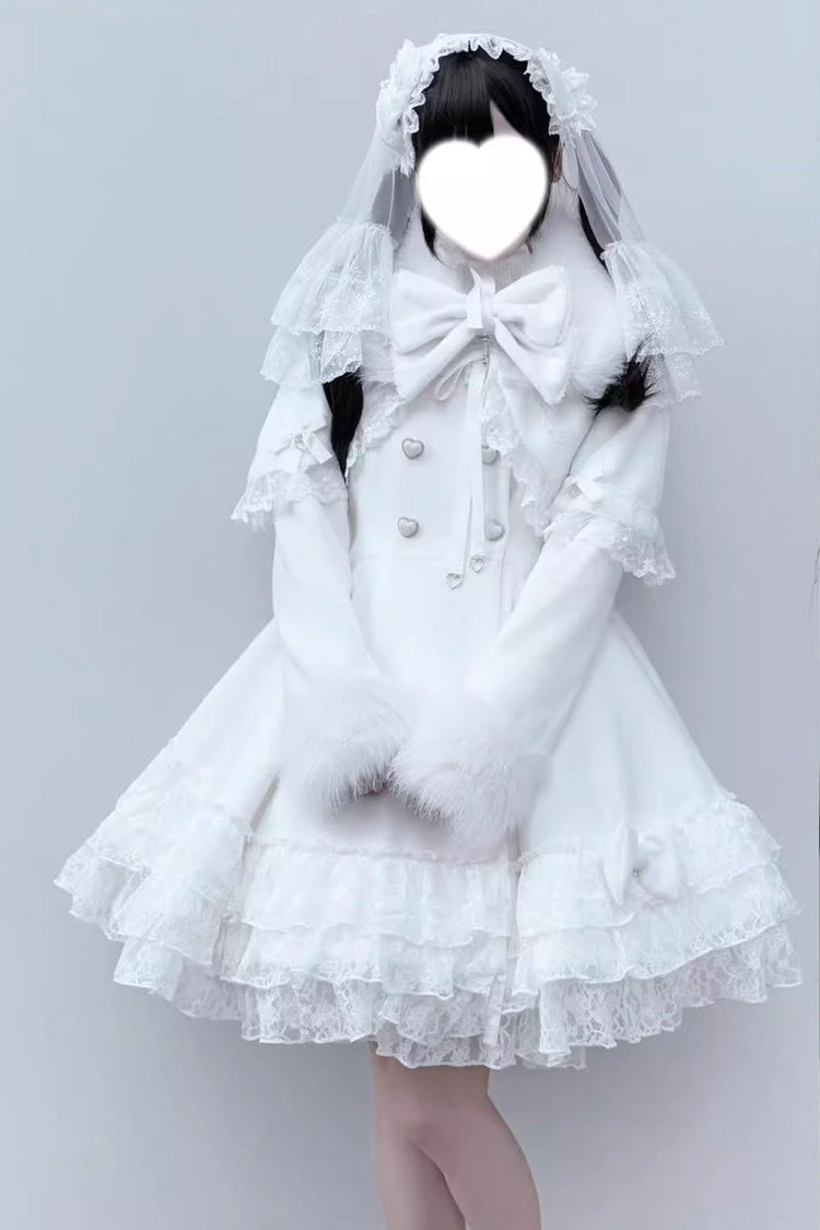 Jirai Kei Coat with Removable Cape and Bowknot - Magician Style - Long Sleeve