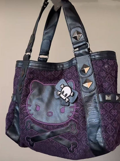 Kitty Medieval Purple Underarm Handbag
