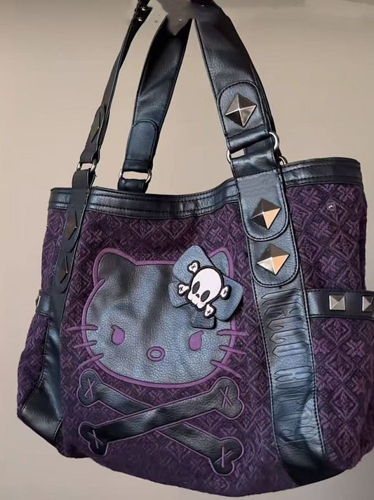 Kitty Medieval Purple Underarm Handbag