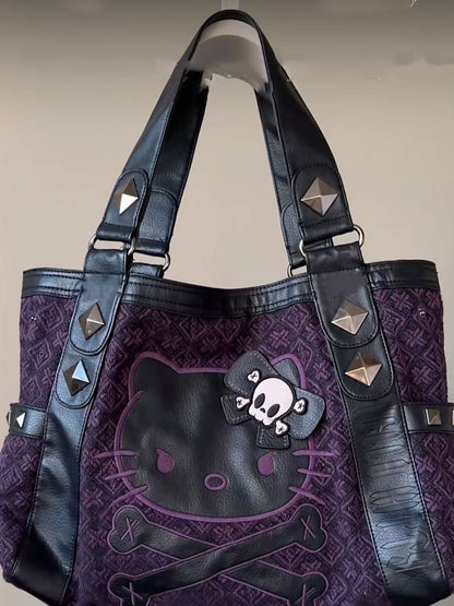 Kitty Medieval Purple Underarm Handbag
