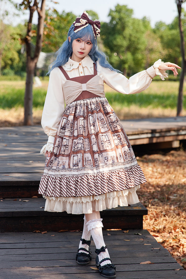 Sweet Lolita Dress with Bowknot and Print