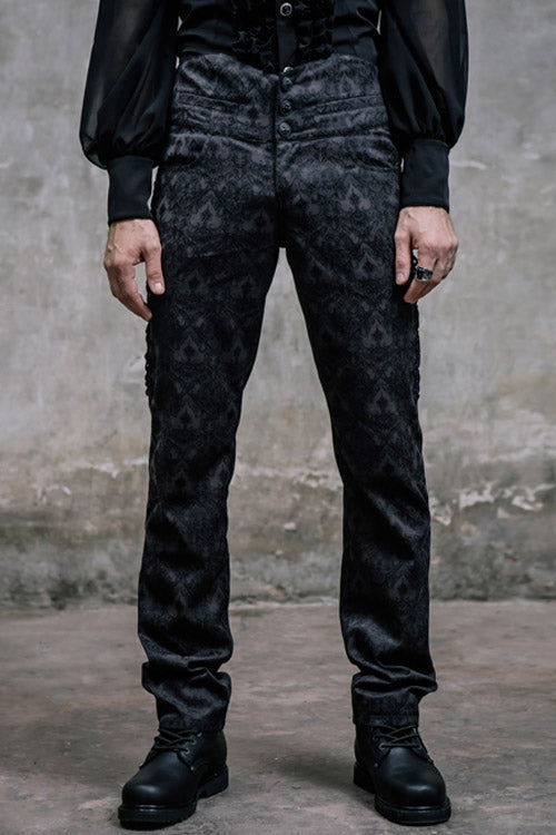 Jacquard Trousers with Side Disc Accents and Back Lacing