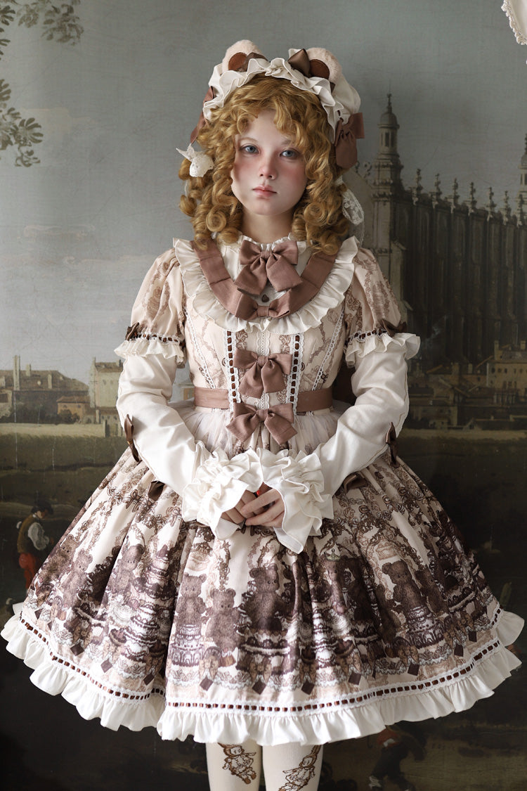 Daily Sweet Lolita Dress with Round Collar and Short Sleeves