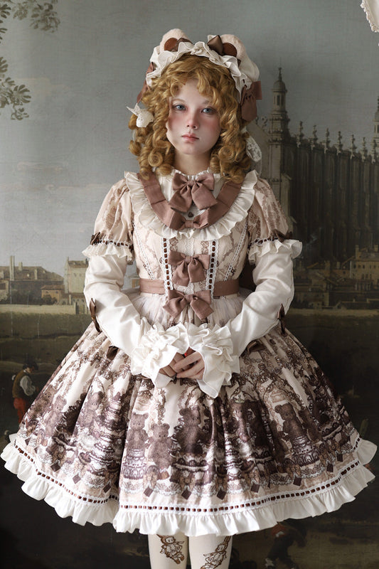 Daily Sweet Lolita Dress with Round Collar and Short Sleeves