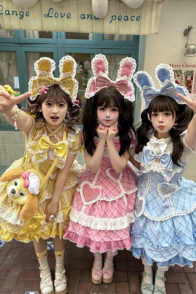 Candy Cream Puff Strawberry Cake Multi-Layer Ruffle Bow Plus Size Princess Lolita Dress 2 Styles
