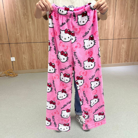 Kawaii Cartoon Kitty Casual Home Trousers - Kimi