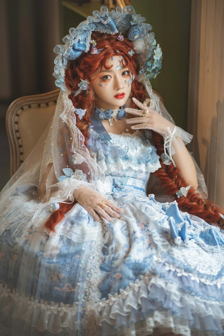 Azure Secret Realm Key Gorgeous Wedding Princess Sweet Lolita Set