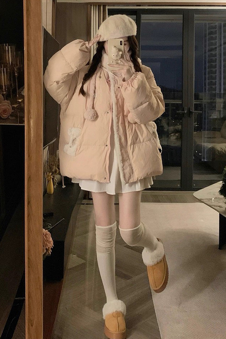 Pink Pig Motif Hooded Long-Sleeve Lolita Jacket