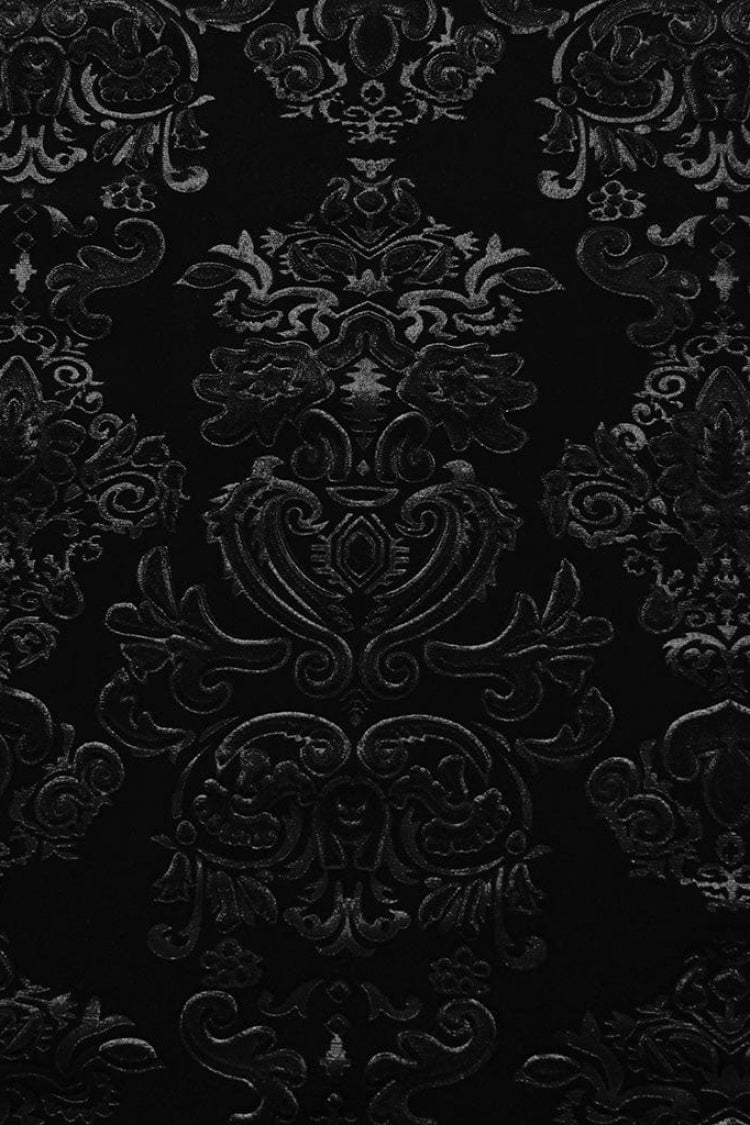 Gothic Men's Velvet Blouse with Embossed Print - Long Sleeve - Dual Colors
