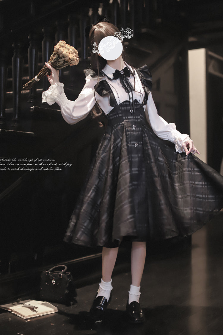 Classic Checkerboard Lolita Strap Dress
