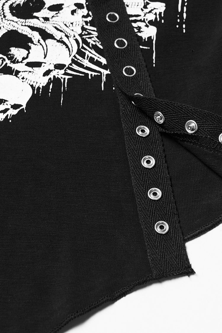 Punk Tee with Spliced Mesh and Strappy Details