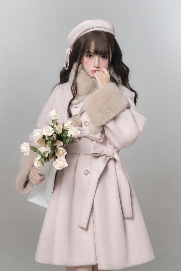 Bella SP Stand Collar Bow Coat Cloak, Long Sleeves Sweet Lolita Outerwear