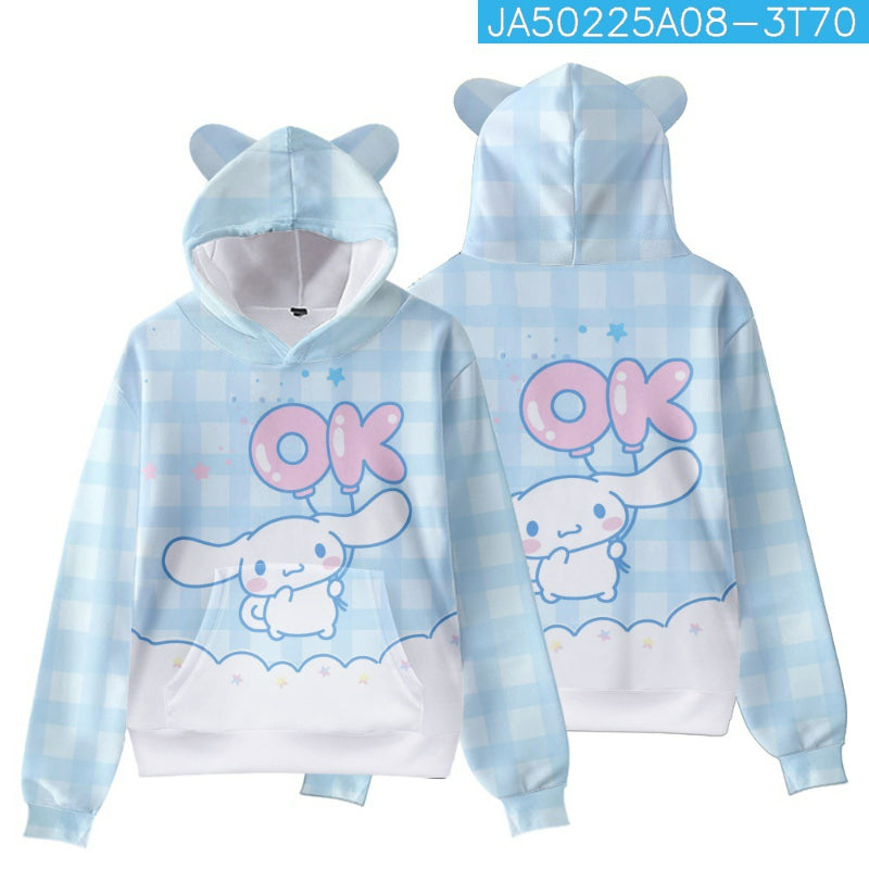 Pull à capuche pour enfants imprimé Kawaii Cinna KI595