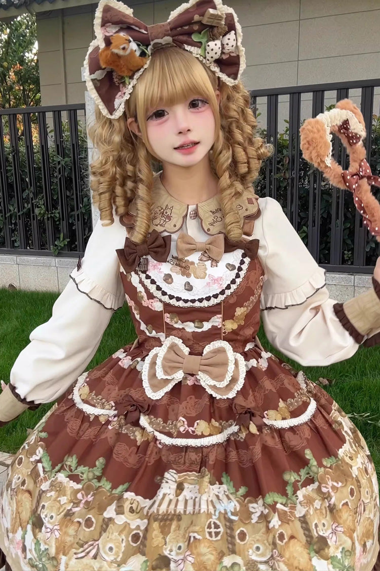 Sweet Lolita JSK Dress with Blouse and Ruffled Bow