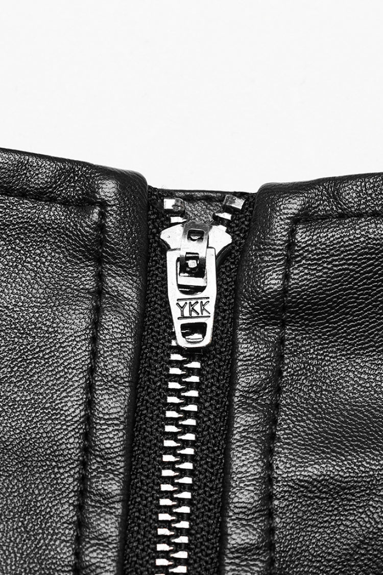 Steampunk Side Zipper Skirt with Faux Leather Buckle