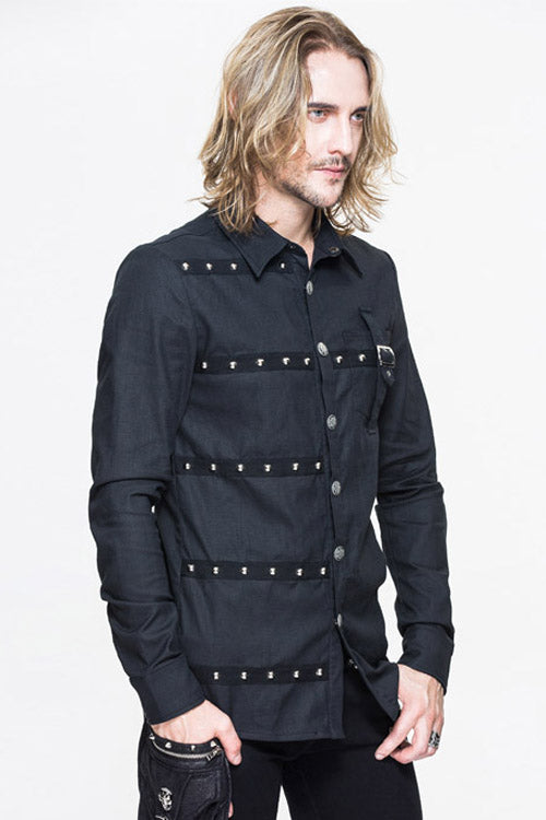 Men's Punk Blouse with Long Sleeves in Cotton