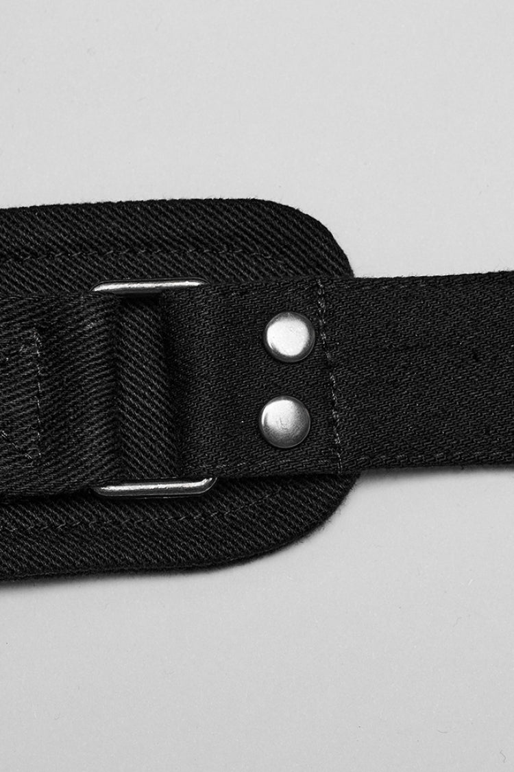 Steampunk Harness with Slash Shoulder and Buckles - Noir